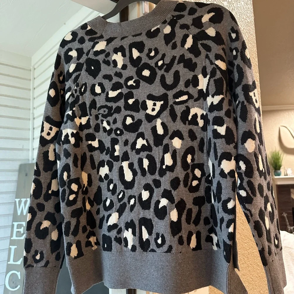 Stella and Dot Leopard Print Sweater - Picture 3 of 5